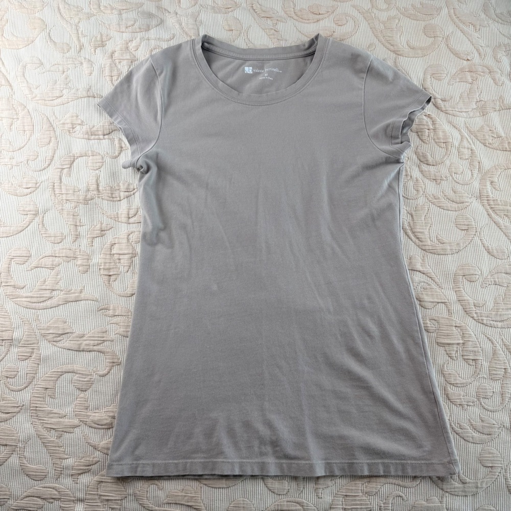 Valerie Bertinelli‎ Women's Grey Short Sleeve Crew Neck T-Shirt Size M